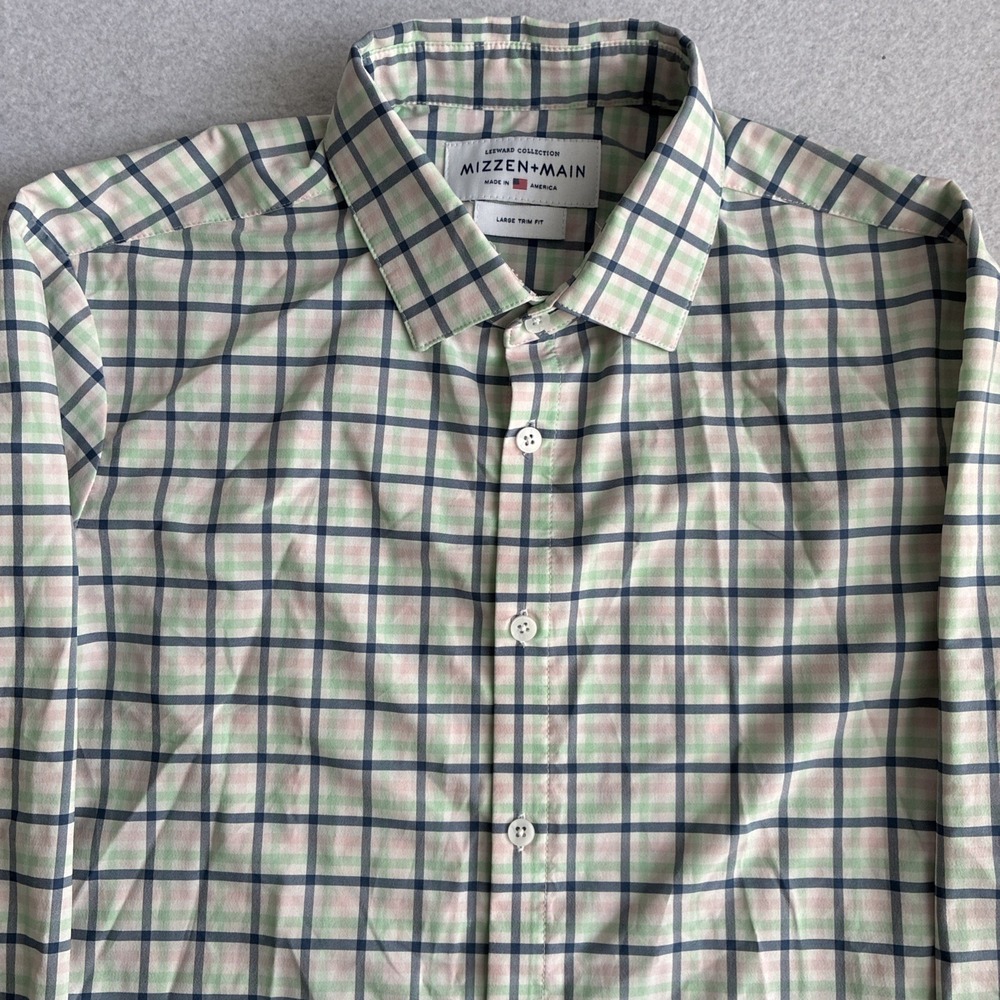 Mizzen + Main Leeward Large Trim Fit Button Down Long Sleeve Plaid USA